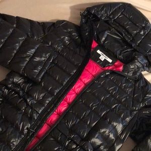 DKNY black lightweight Puffer coat